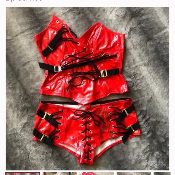 MAJOR ISO!!!! vintage LIP SERVICE FREE CLINIC fetish set in RED - Picture 2 of 2
